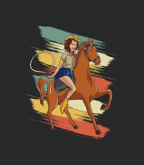 Rodeo Riding For Girls Motif