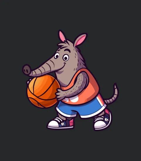Aardvark Playing Basketball