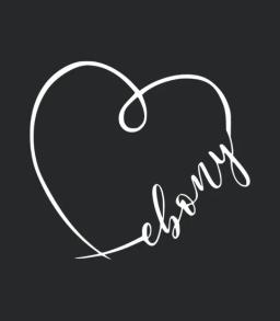 Ebony Name Heart Calligraphy