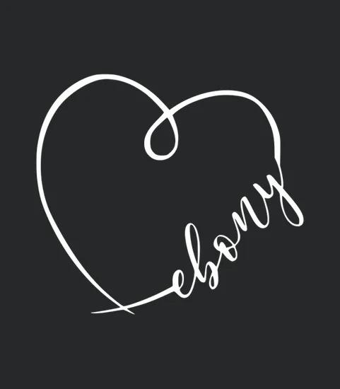 Ebony Name Heart Calligraphy