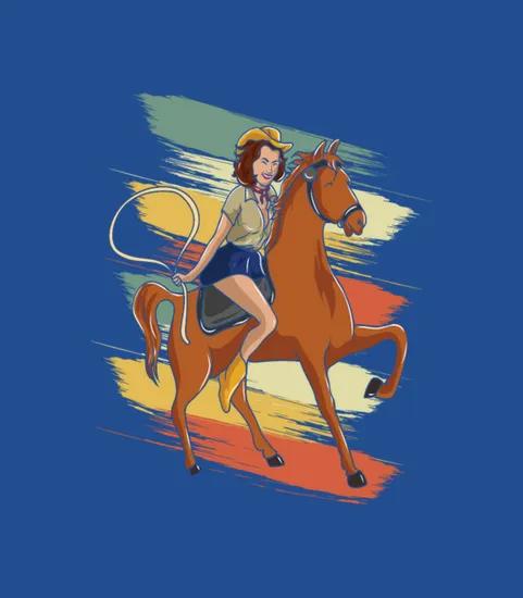 Rodeo Riding For Girls Motif
