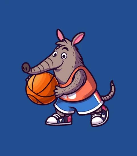 Aardvark Playing Basketball