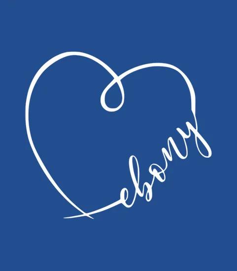 Ebony Name Heart Calligraphy