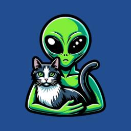 Alien And Grey Cat