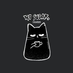 No Sugar Please Black Cat