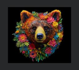 3d Brown Bear Tumbler Wrap