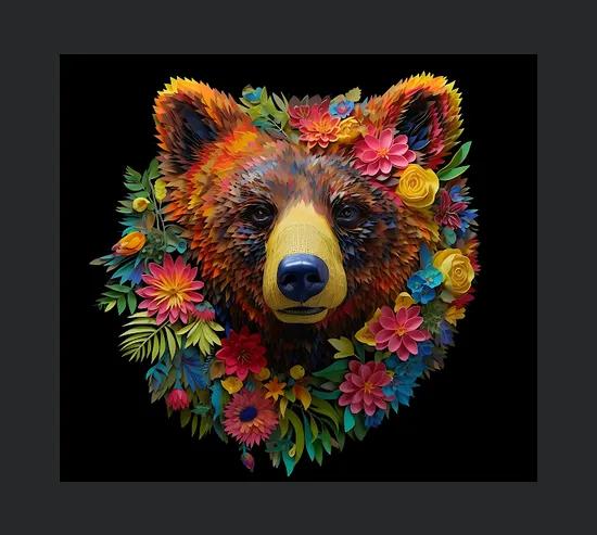 3d Brown Bear Tumbler Wrap