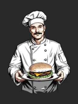 Chef With Hamburger T Design
