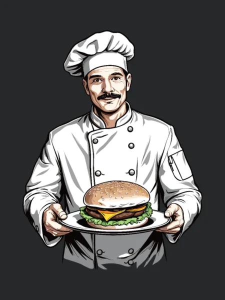 Chef With Hamburger T Design