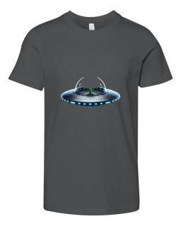Green Alien In Spaceship