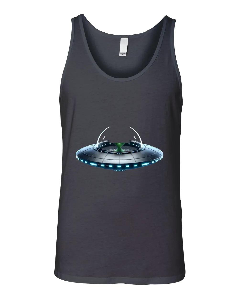 Green Alien In Spaceship