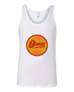 David Bowie Red Lettering With Flash