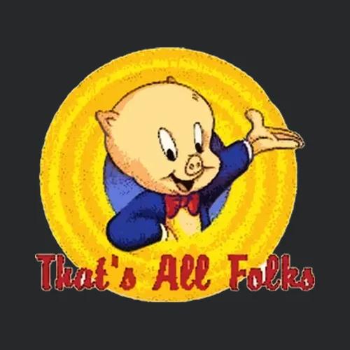 Porky Pig Thats All Folks Retro