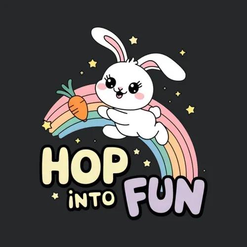 Bunny On Rainbow Or Easter Bunny