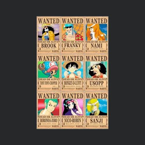 One Piece Wanted Posters White