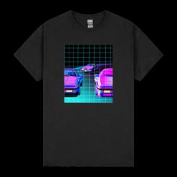 Vaporwave Car Wireframe Synthwave