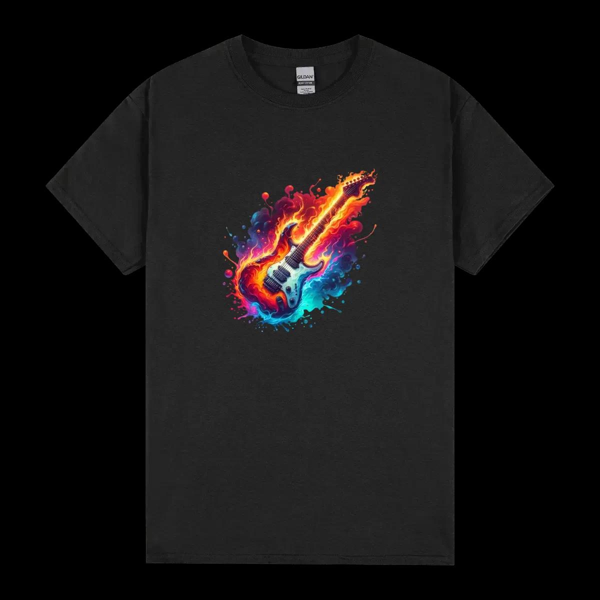 Burning Guitar Modern Art Style