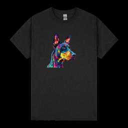 Colorful Doberman Pinscher Head Art