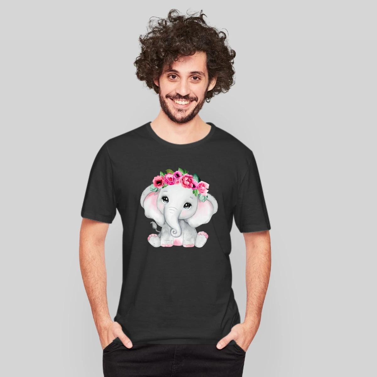 Cute Pink Floral Baby Elephant