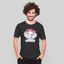 Cute Pink Floral Baby Elephant