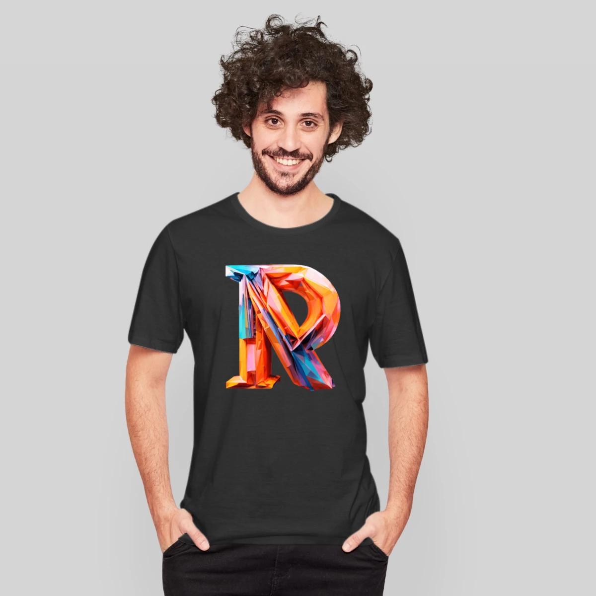 Colorful Geometric Crystal Letter R