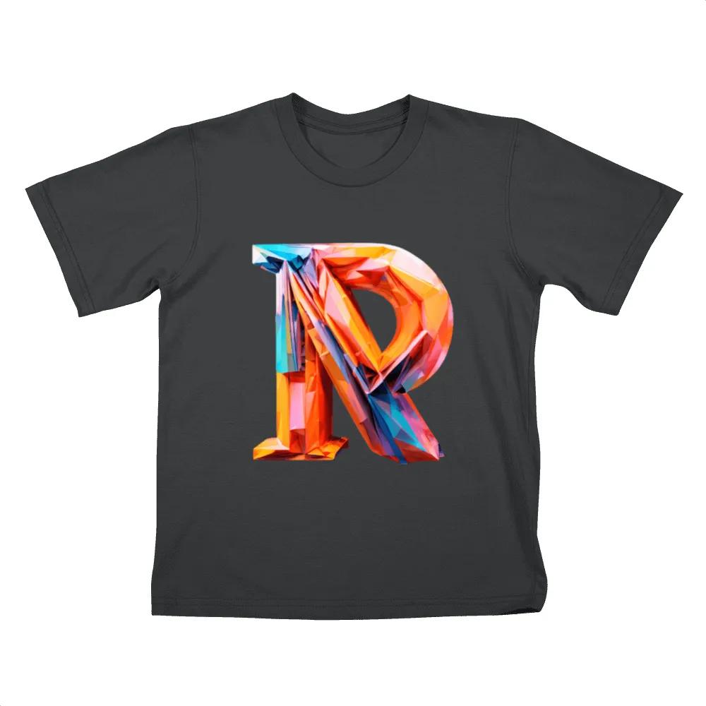 Colorful Geometric Crystal Letter R