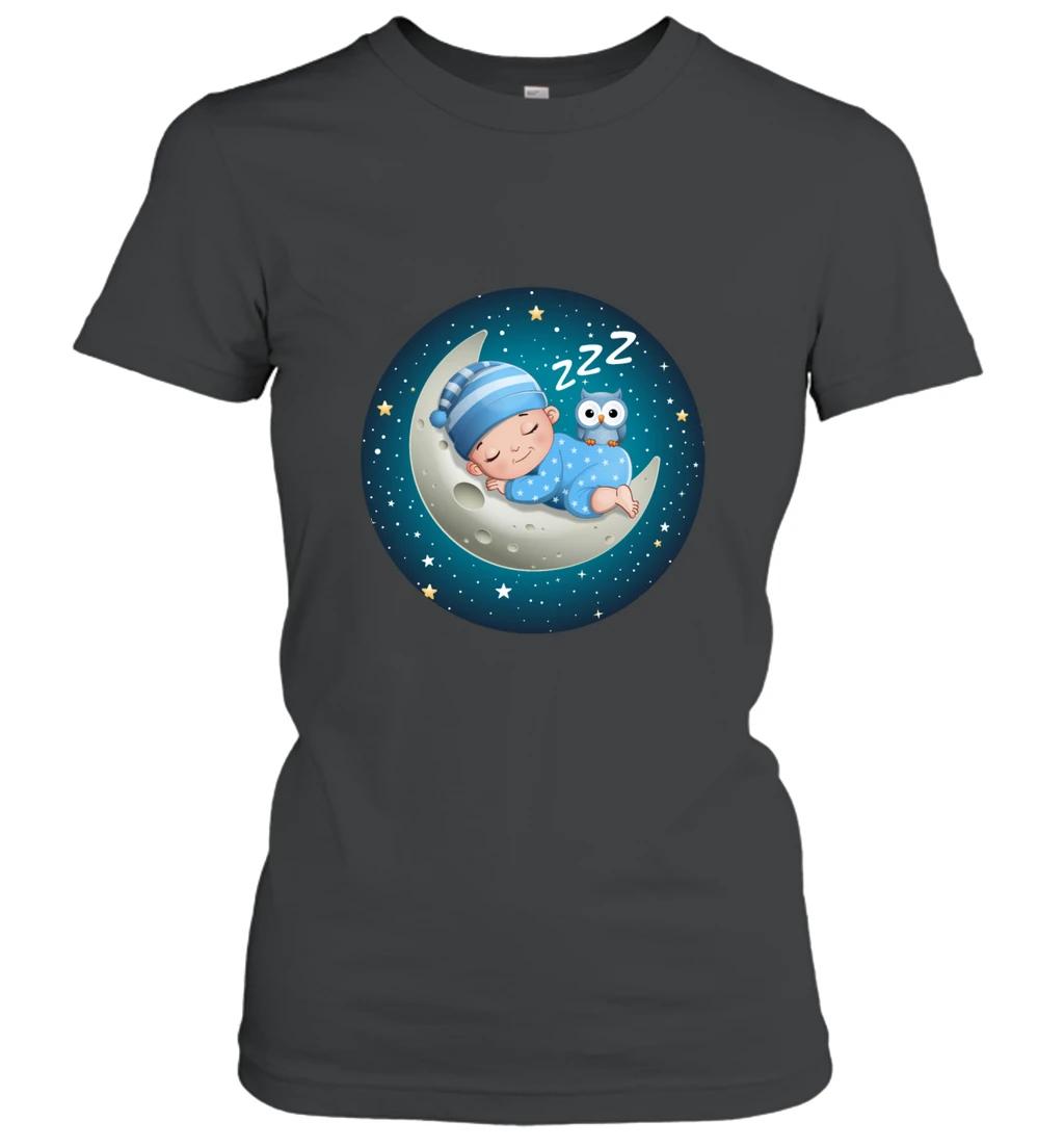 Sleeping Baby On The Moon With Owl