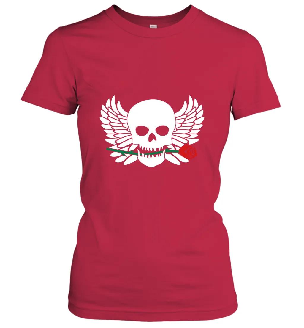 Skull With Wings And Rose 3 Color