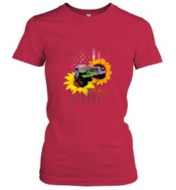 American Jeep Flag Sunflower Hippie