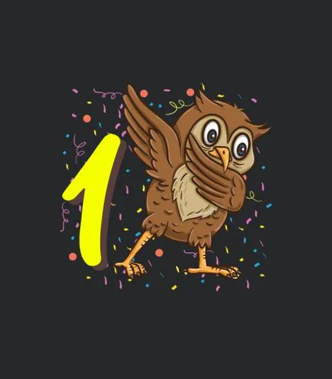 1 Year Old Owl Bird Birthday