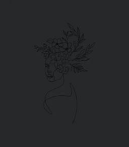 Lady Black Line Line Art