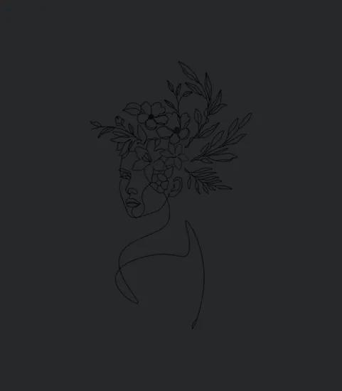 Lady Black Line Line Art