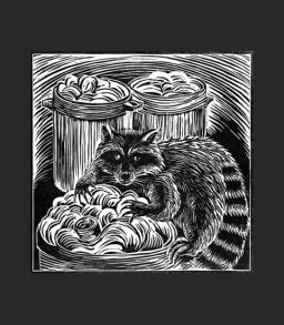 Raccoon Linocut