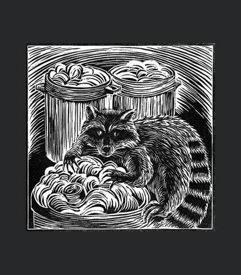 Raccoon Linocut