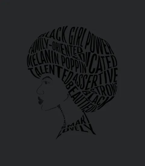 Afro Hair Word Art Design