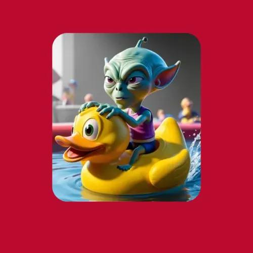 A Rubber Ducky Riding Alien