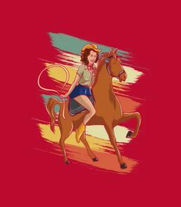 Rodeo Riding For Girls Motif
