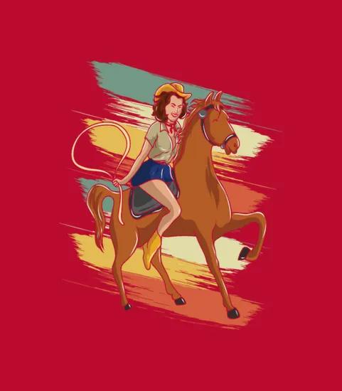 Rodeo Riding For Girls Motif