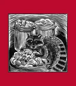 Raccoon Linocut