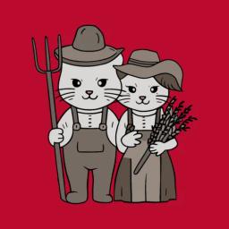 Farmer Cats With Pitchfork