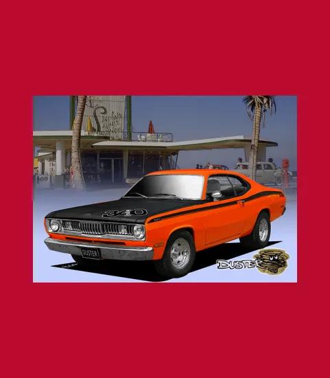 1970 74 Duster Poster Orange 3