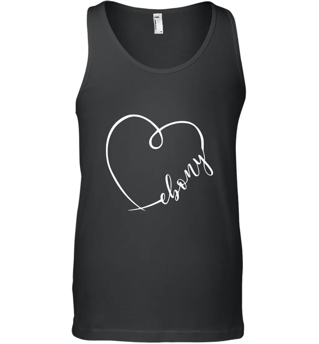 Ebony Name Heart Calligraphy
