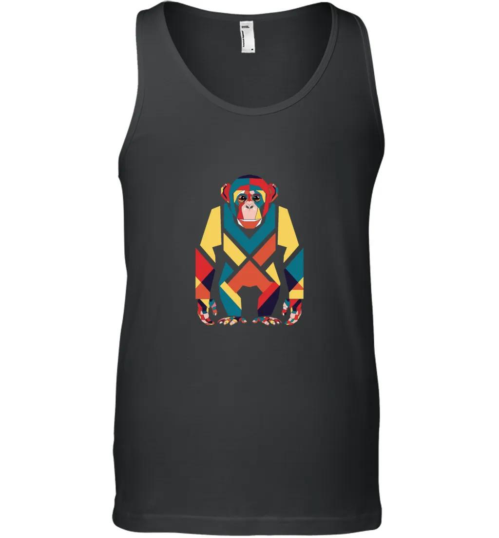 Colorful Geometric Monkey Art