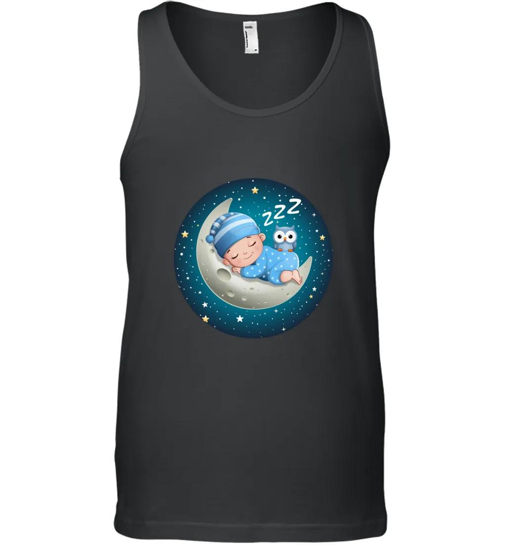 Sleeping Baby On The Moon With Owl