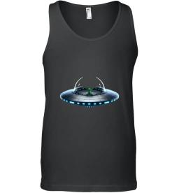 Green Alien In Spaceship