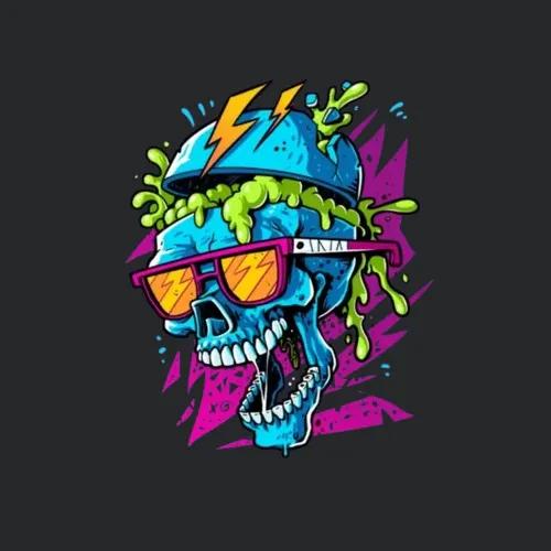 80s Skull Retro Vibes