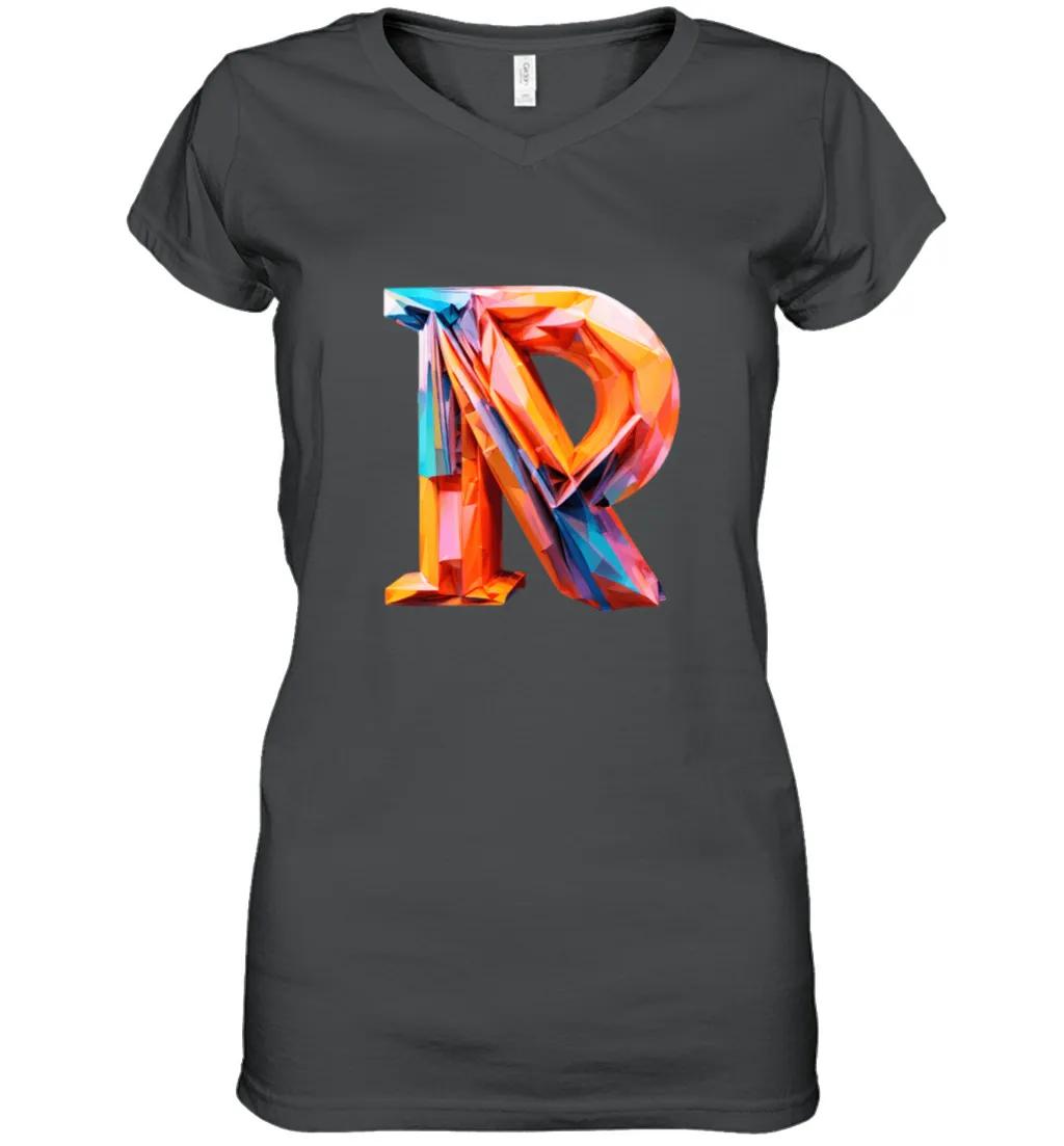 Colorful Geometric Crystal Letter R