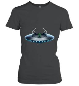 Green Alien In Spaceship
