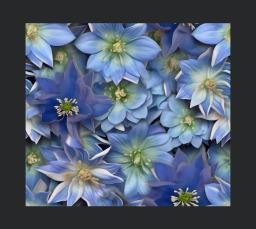 3d Blue Columbine Tumbler Wrap