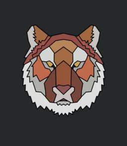 Tiger Head Colored Low Poly